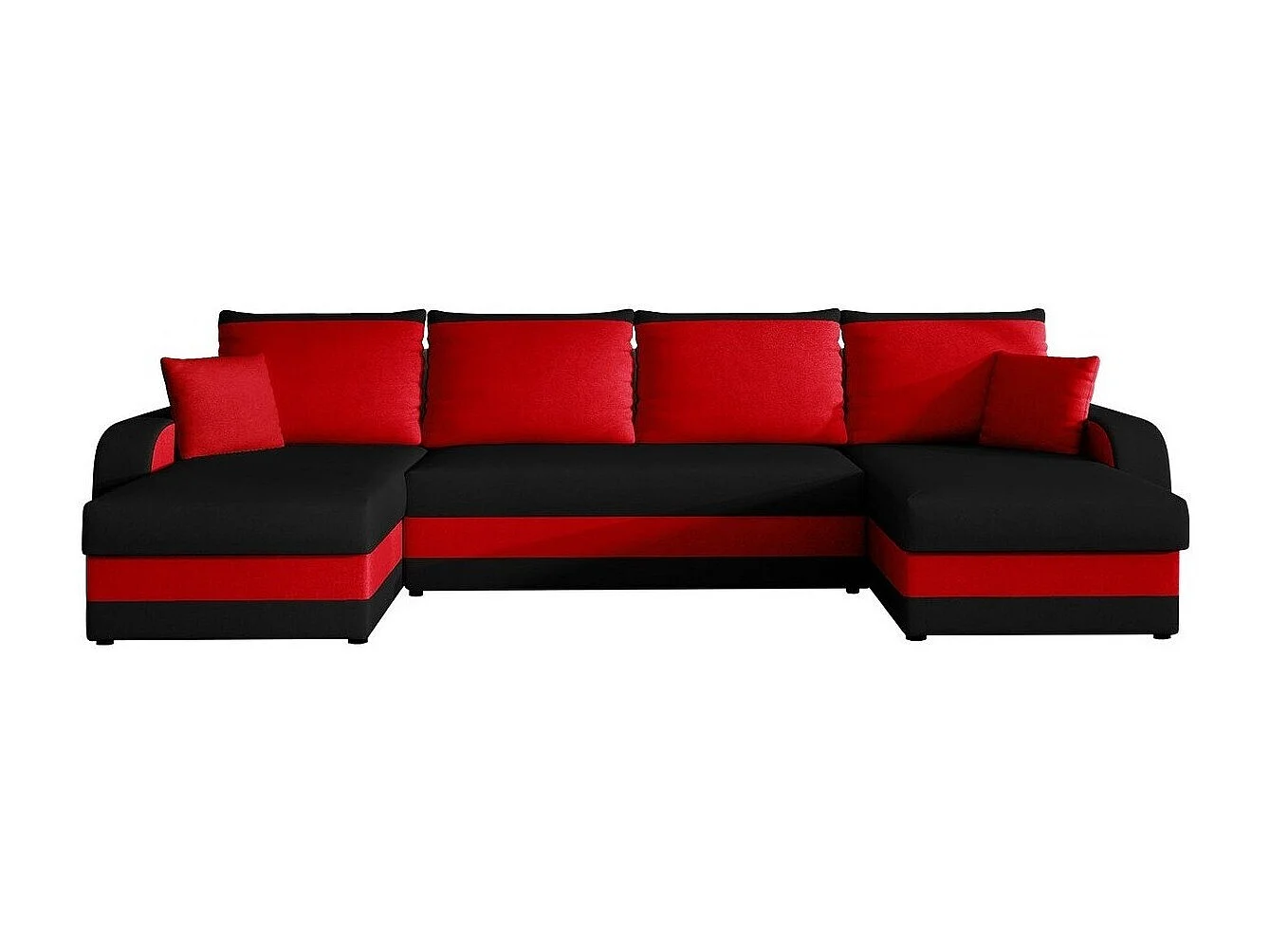 Canapé d'angle Comfivo 500, Rouge, Disponible, 304x140x80cm
