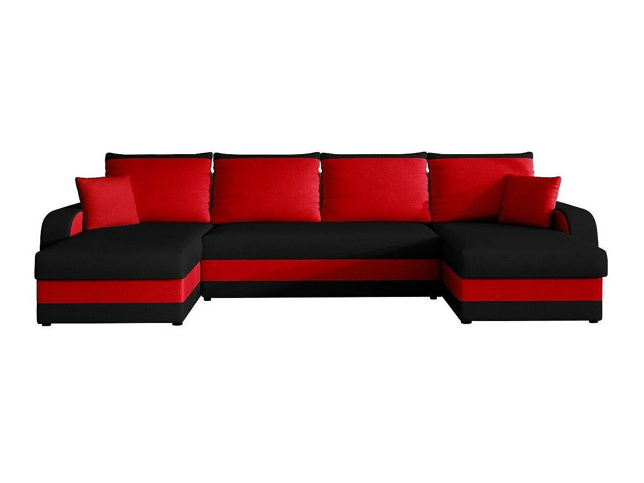 Sofá rinconero Comfivo Melissa IV, Rojo, Función de descanso