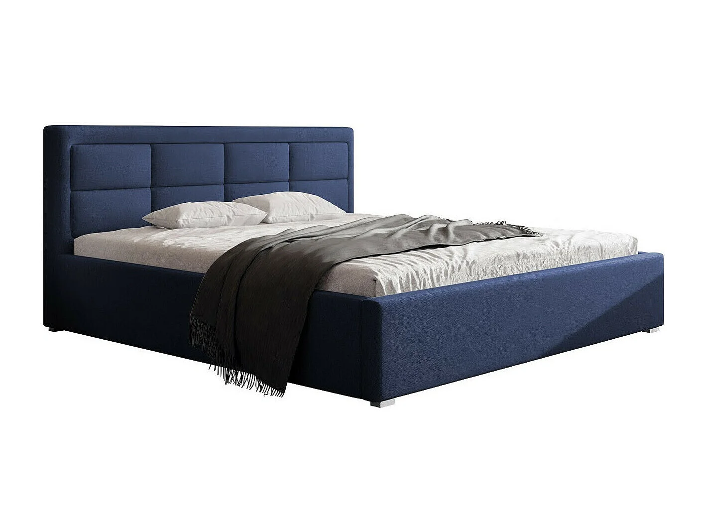 Letto Pomona 103, Doppio, Blu, 140x200, Arazzo, Con, 160x223x93cm