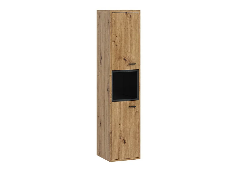 Mueble de baño de pared Baltesi 117, Roble Artisan|Negro, Montada en la pared, 133x30cm