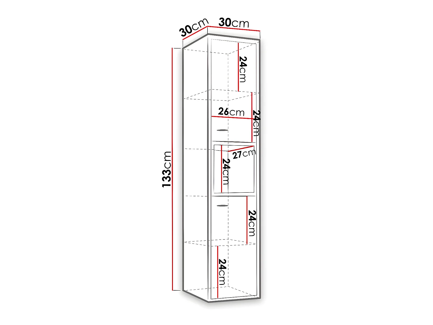 Armoire de toilette murale Baltesi 117, Chêne Artisan|Noir, À suspendre, 133x30x30cm