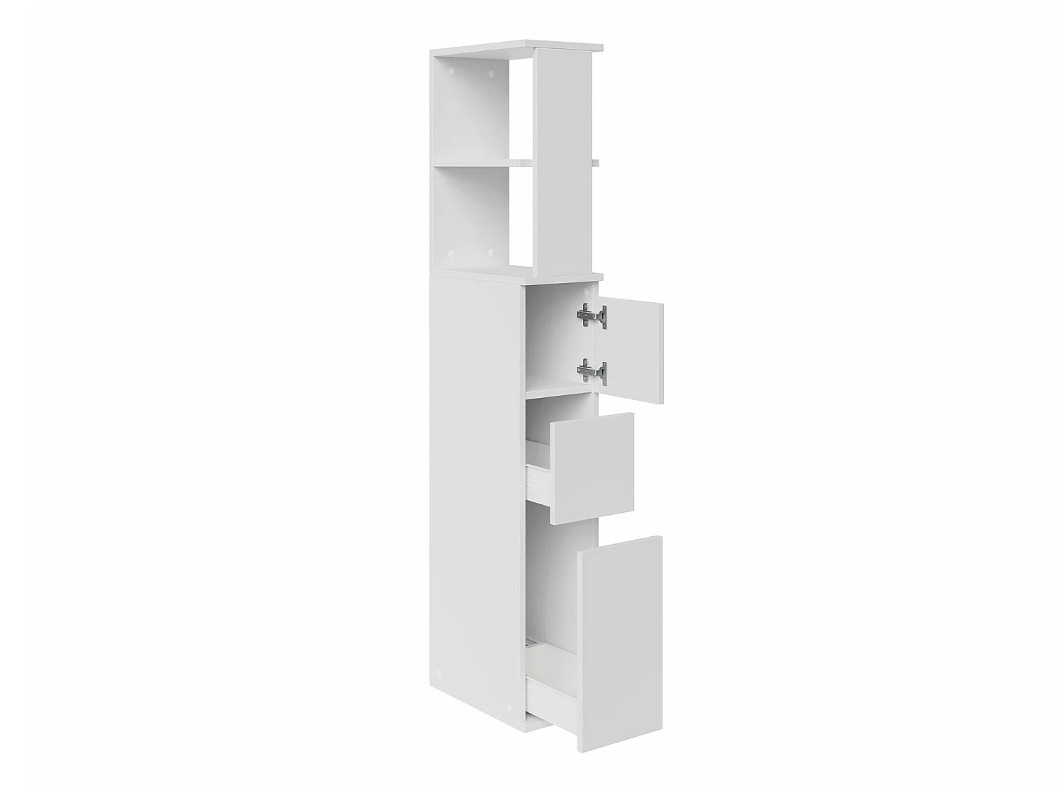 Armoire de bain indépendante Comfivo 384, Blanc, À poser, Le nombre de portes: 1, 136cm