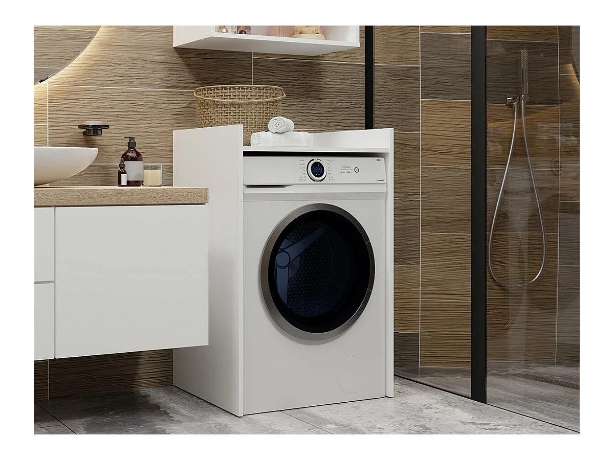 Estante de baño Mandeville 112, Blanco, Colocada, 98x64x50cm, Aglomerado laminado