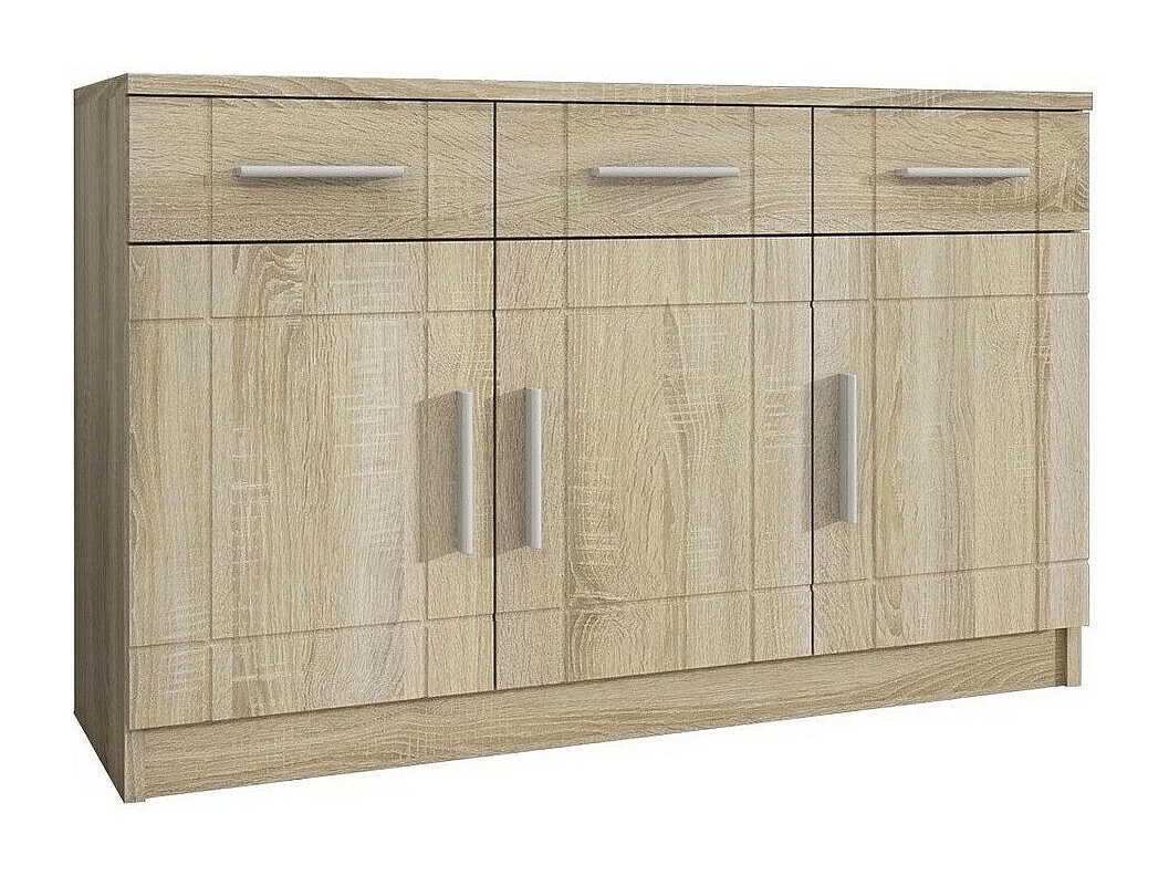 Commode Tucson 145, Sonoma chêne, Tiroirs et portes, Nombre de tiroirs: 3, 70x103x37cm