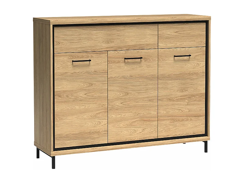 Commode Etrmoni 104, Clair bois, Tiroirs et portes, Nombre de tiroirs: 2, 101x135x41cm