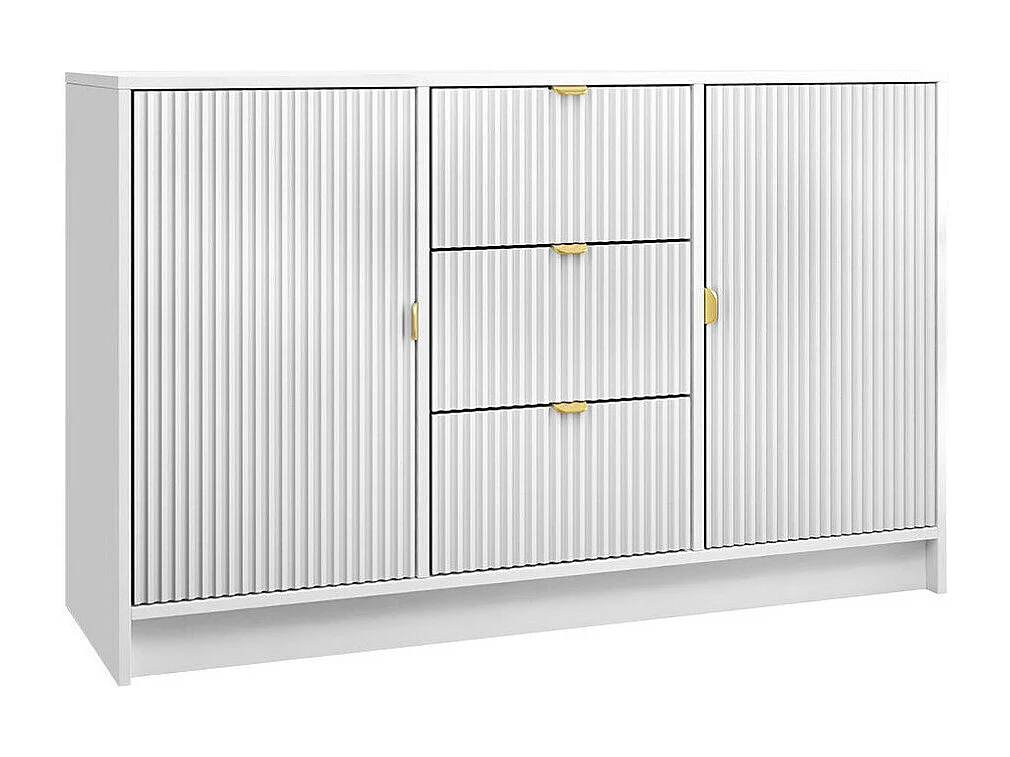 Cómoda Comfivo Larmire 101, Blanco, Con cajones y puertas, 75x118x40cm