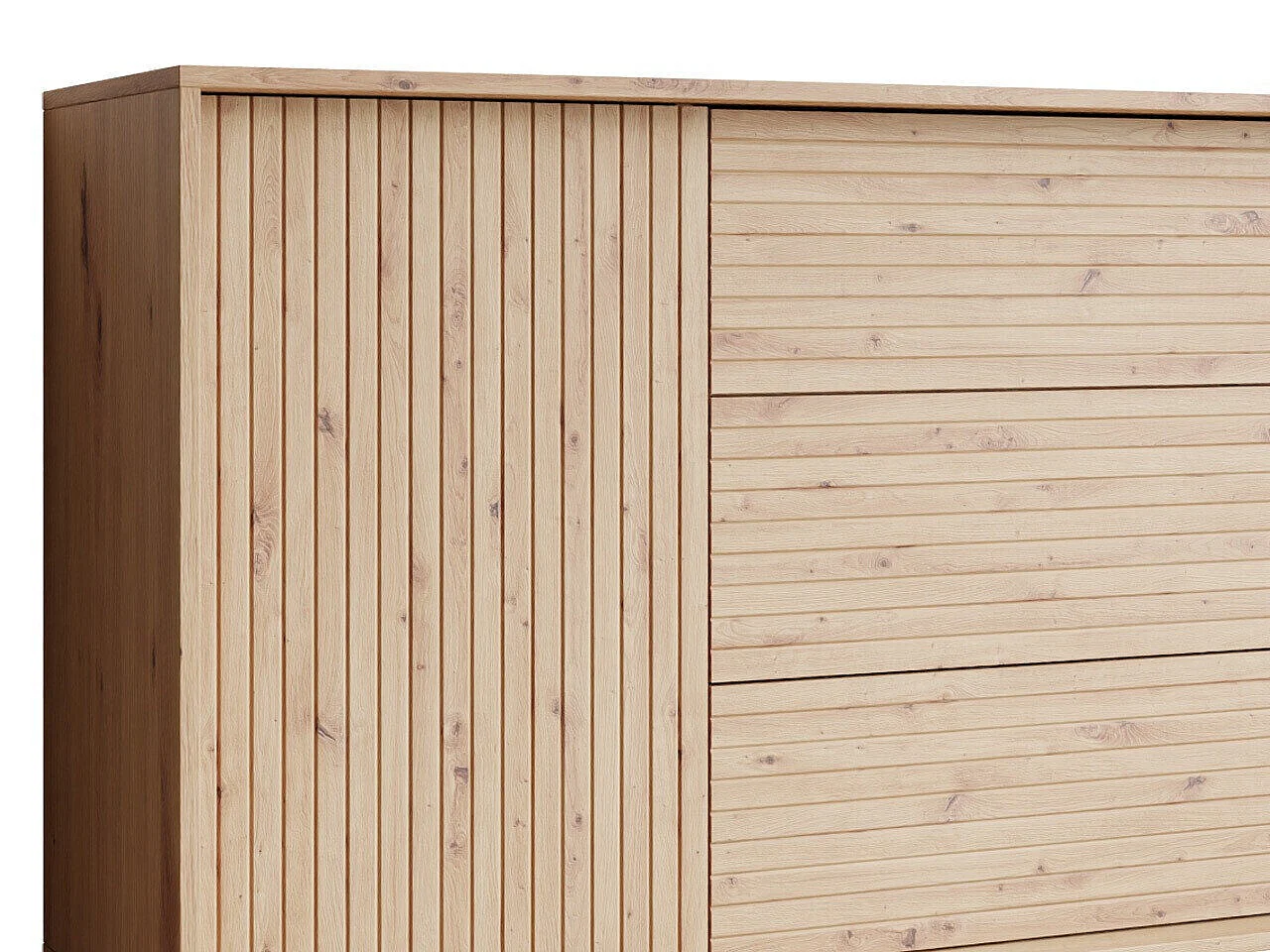 Cómoda Comfivo Romtori 101, Roble Artisan, Con cajones y puertas, 84x180x40cm