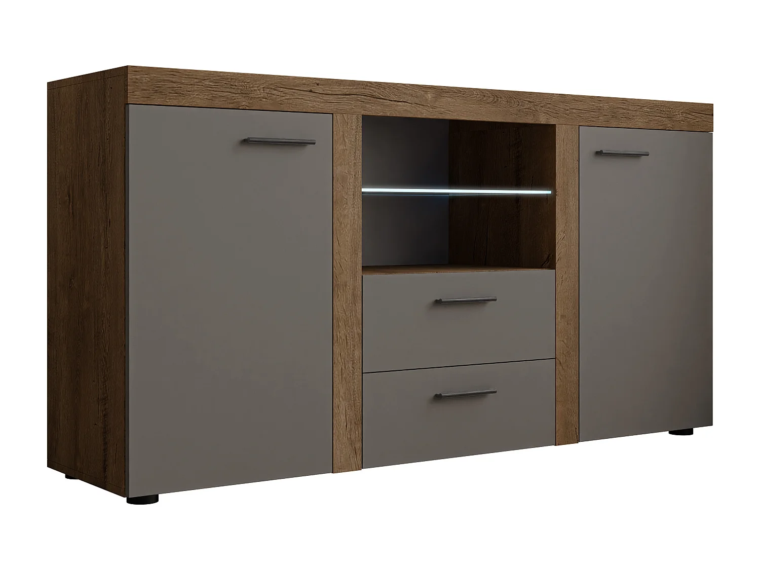 Cómoda Tucson 104, Com gavetas e portas, Número de gavetas: 2