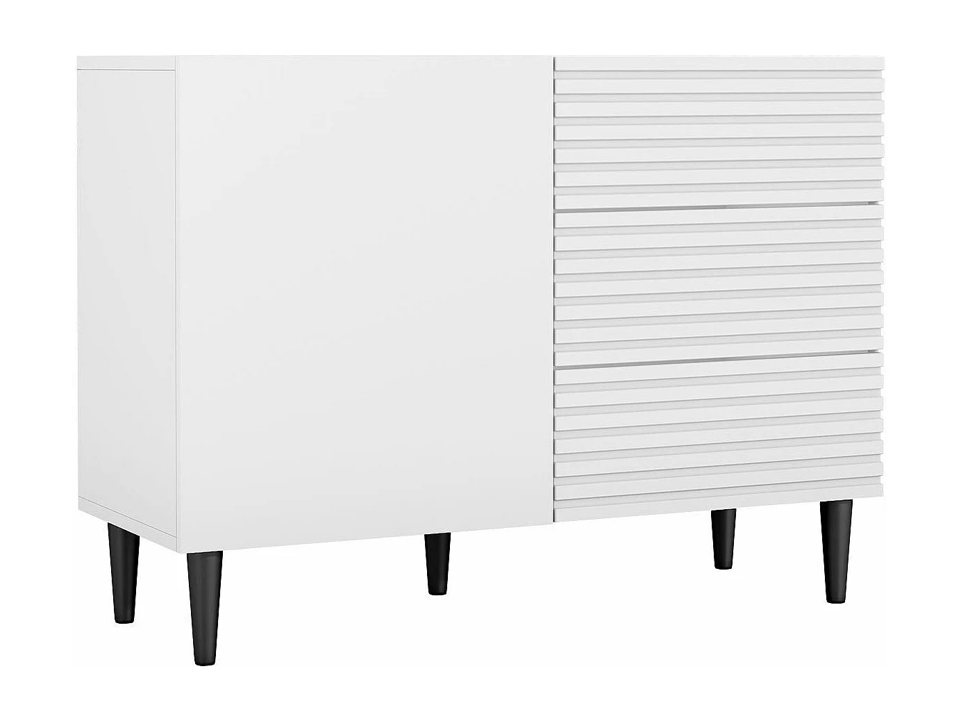 Cómoda Comfivo Mavmono 100, Blanco, Con cajones y puertas, 76x104x40cm