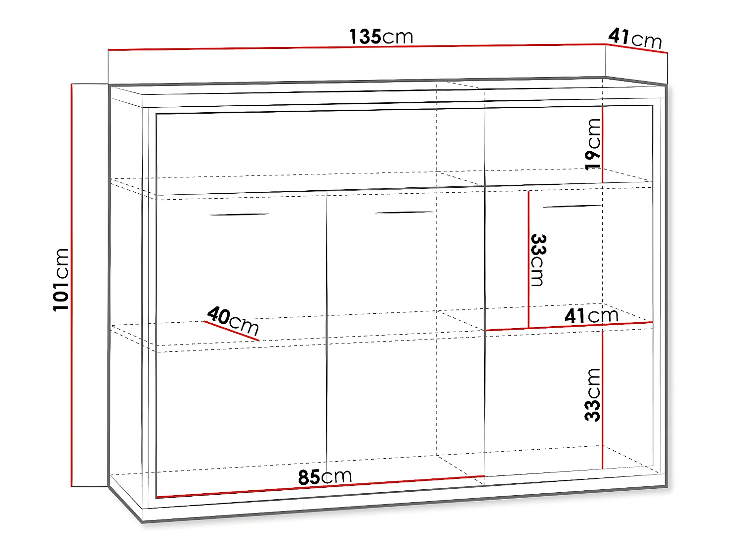 Cómoda Etrmoni 104, Luminoso madera, Con cajones y puertas, Número de cajones: 2, 101cm
