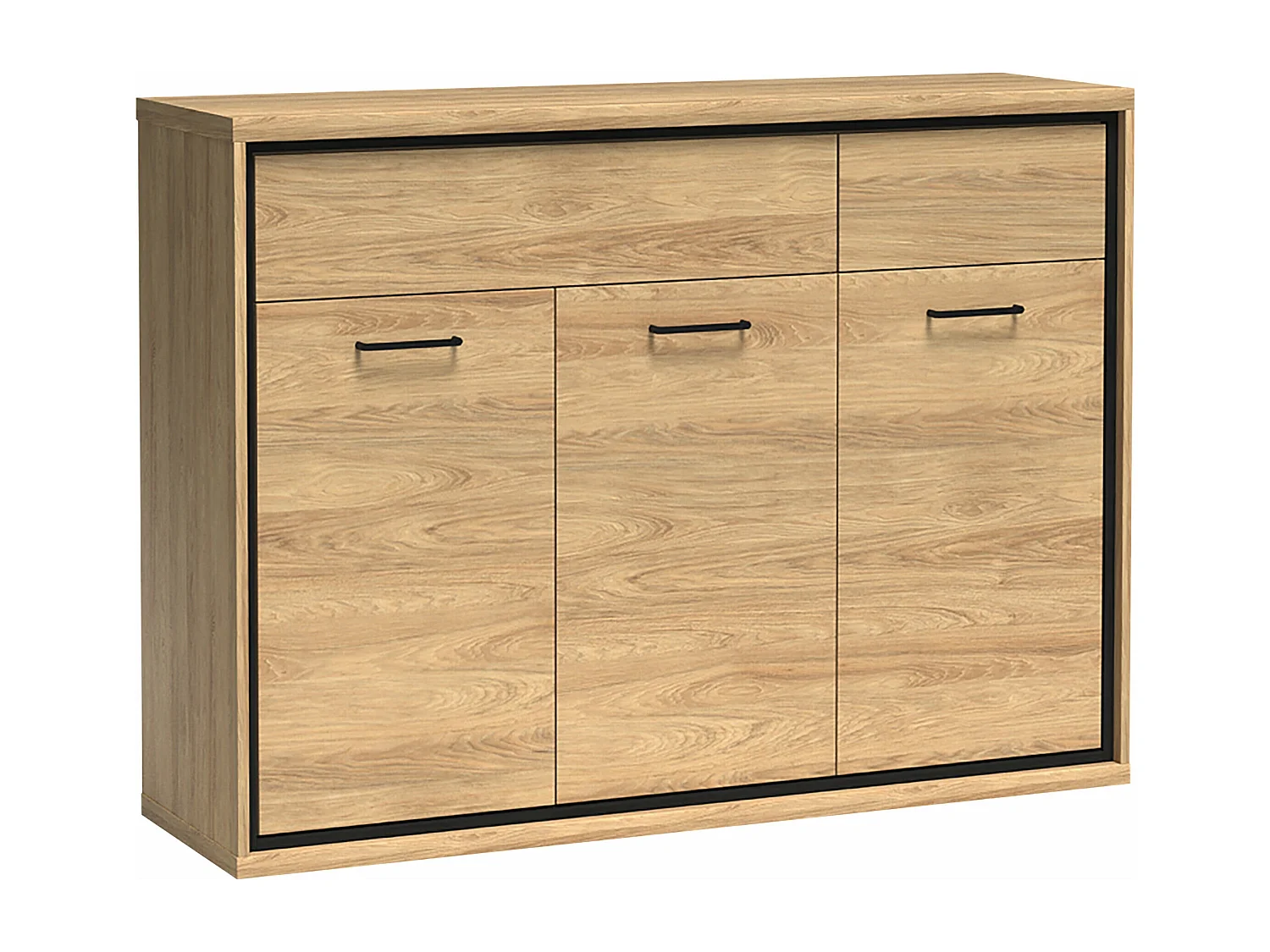 Commode Etrmoni 104, Clair bois, Tiroirs et portes, Nombre de tiroirs: 2, 101x135x41cm