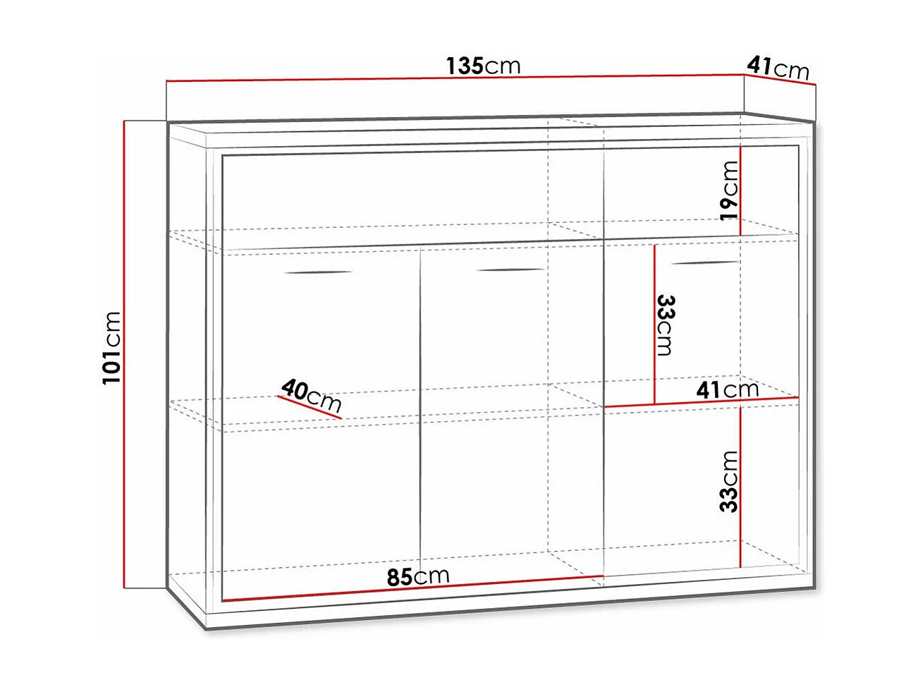 Commode Etrmoni 104, Clair bois, Tiroirs et portes, Nombre de tiroirs: 2, 101x135x41cm