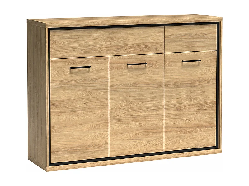 Commode Etrmoni 104, Clair bois, Tiroirs et portes, Nombre de tiroirs: 2, 101x135x41cm