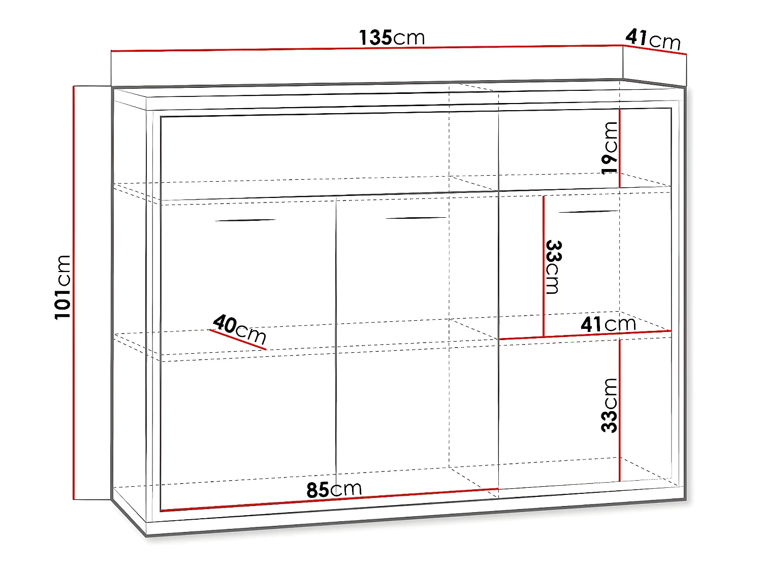 Commode Etrmoni 104, Clair bois|Chêne, Avec tiroirs et portes, Nombre de tiroirs: 2, 41cm