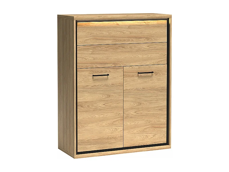 Commode Etrmoni 103, Clair bois, Tiroirs et portes, Nombre de tiroirs: 2, 120x92x41cm