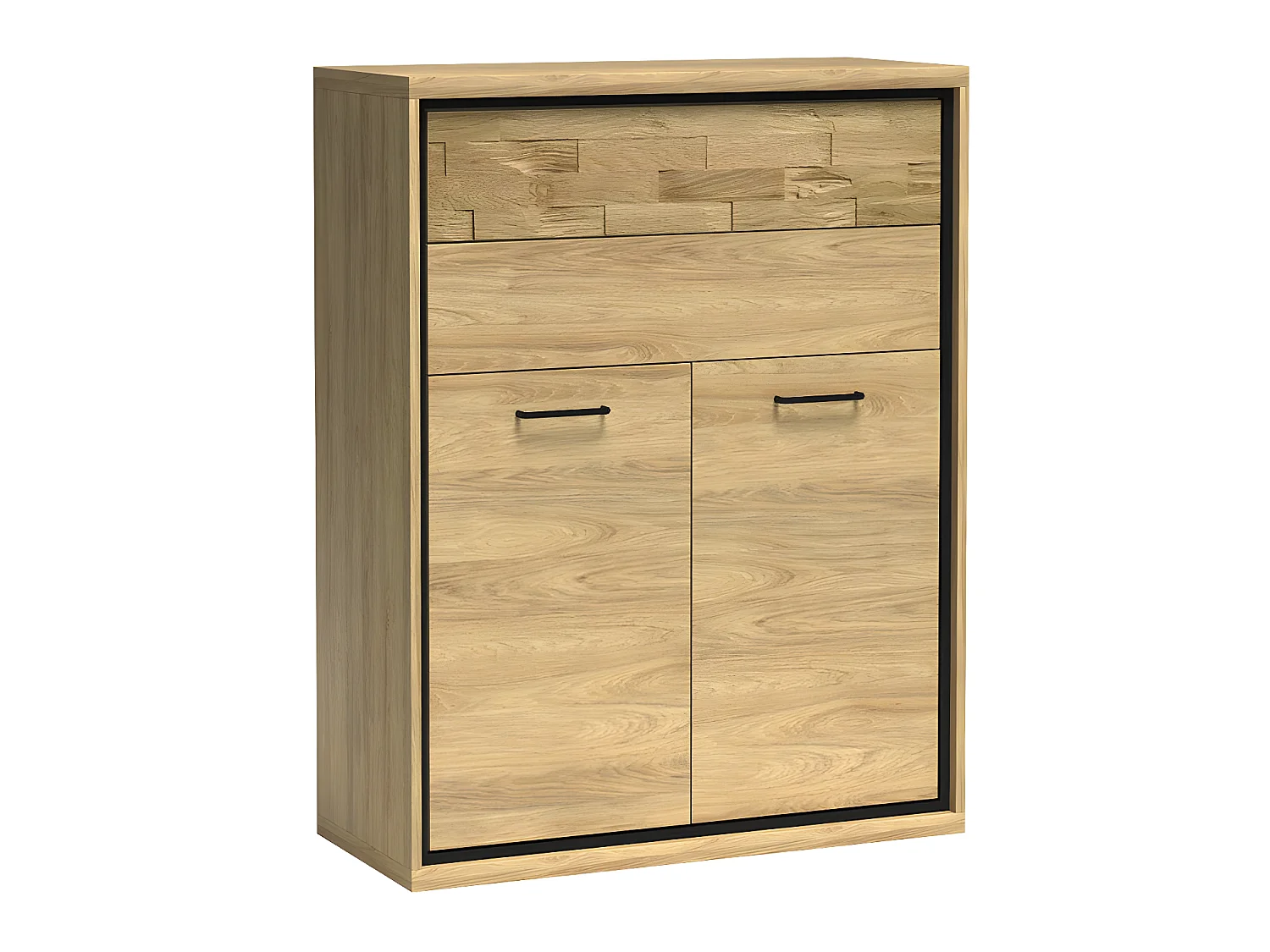 Commode Etrmoni 103, Clair bois|Chêne, Tiroirs et portes, Nombre de tiroirs: 2, 120x92cm