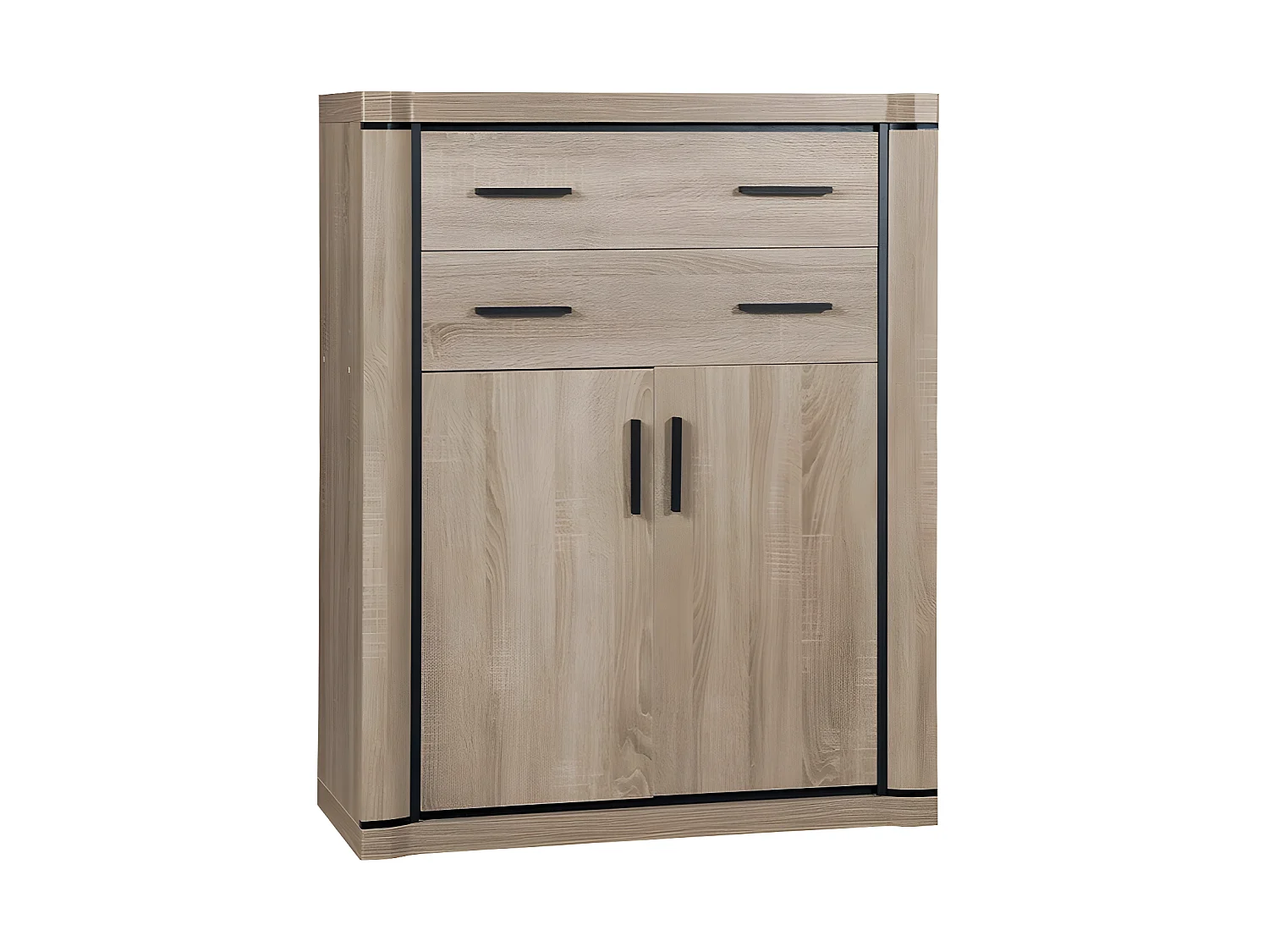Commode Lorelie 105, Sonoma chêne, Avec tiroirs et portes, Nombre de tiroirs: 2, 123x97cm