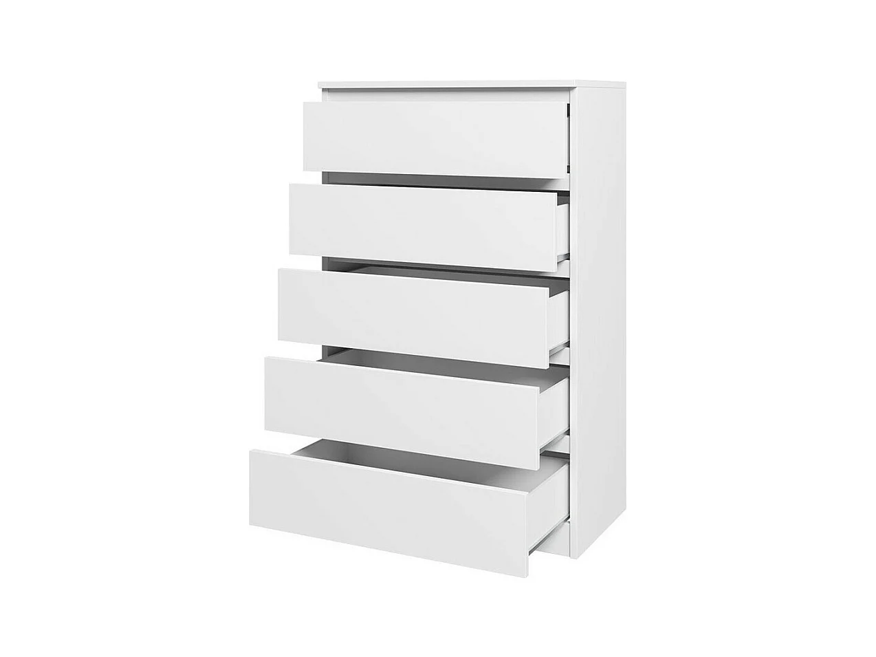 Cómoda Comfivo 231, Blanco, Con cajones, Número de cajones: 5, 112x70x40cm