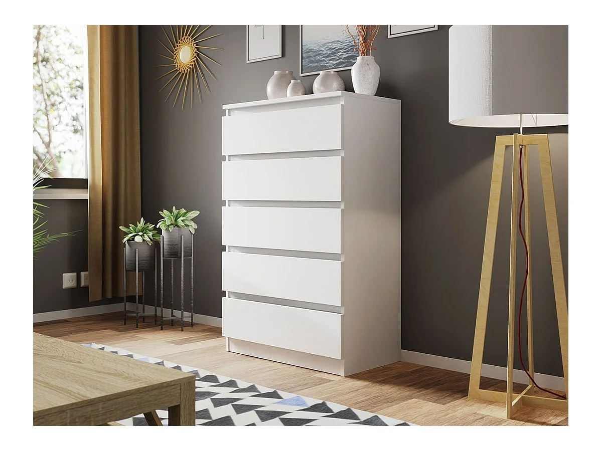 Commode Comfivo 231, Blanc, Avec tiroirs, Nombre de tiroirs: 5, 112x70x40cm
