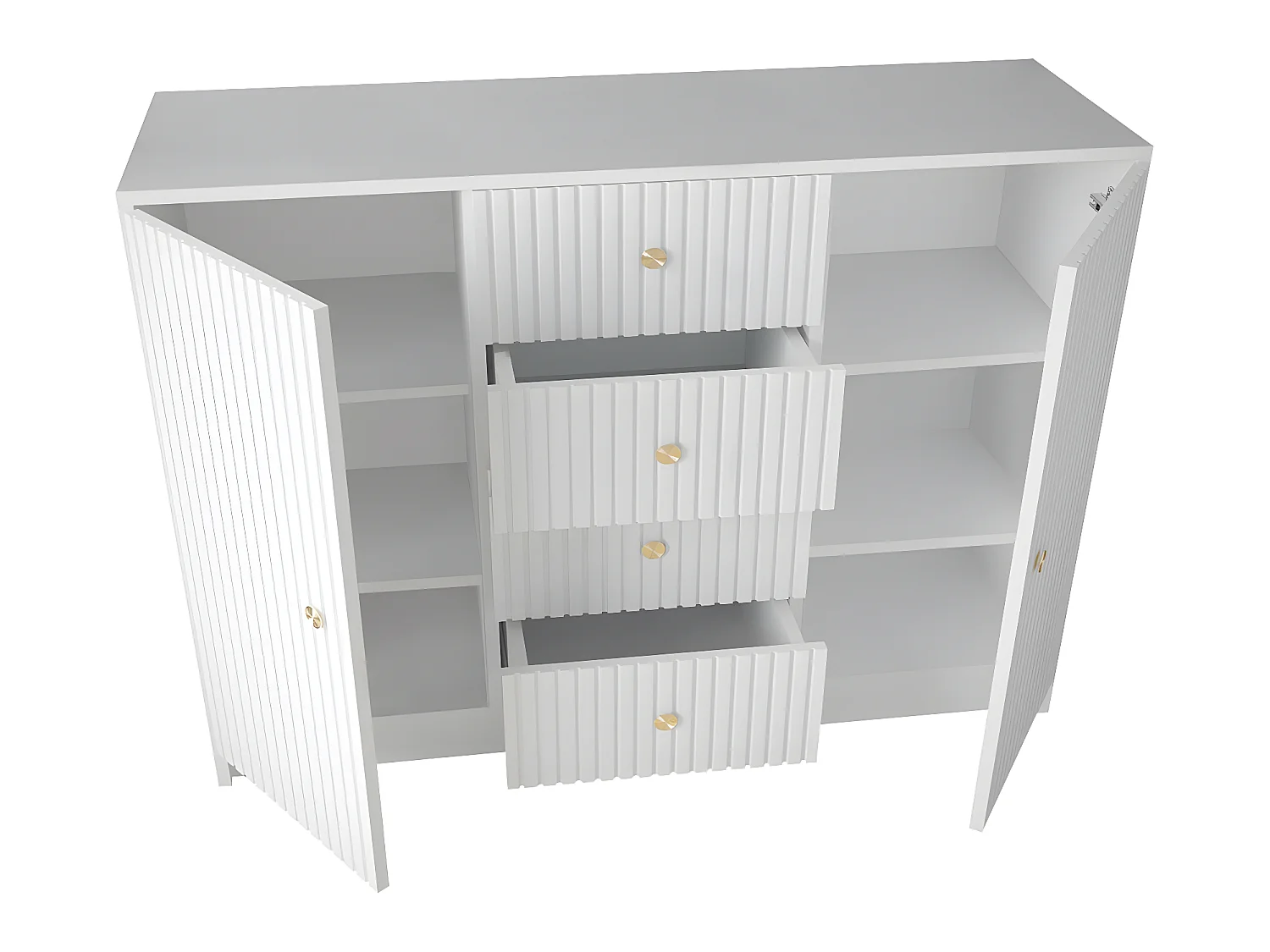 Commode Hartford 425, Or|Noir, Avec tiroirs et portes, Nombre de tiroirs: 4.00, 100x119cm