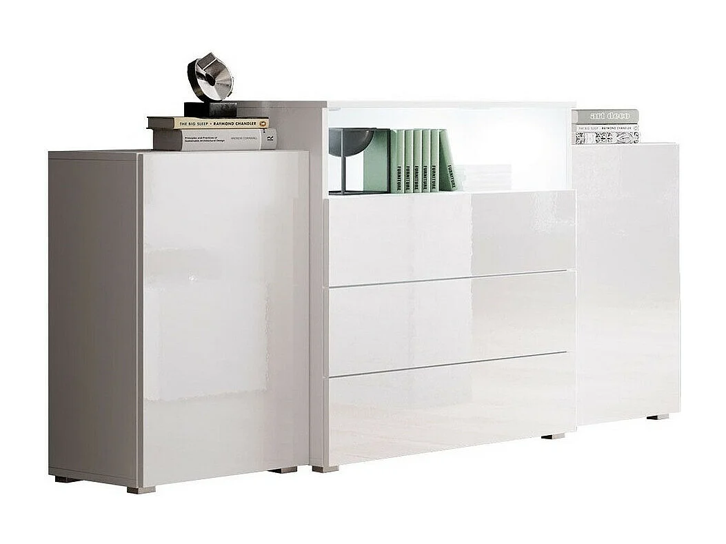 Cómoda Sarasota 127, Com gavetas e portas, Número de gavetas: 3