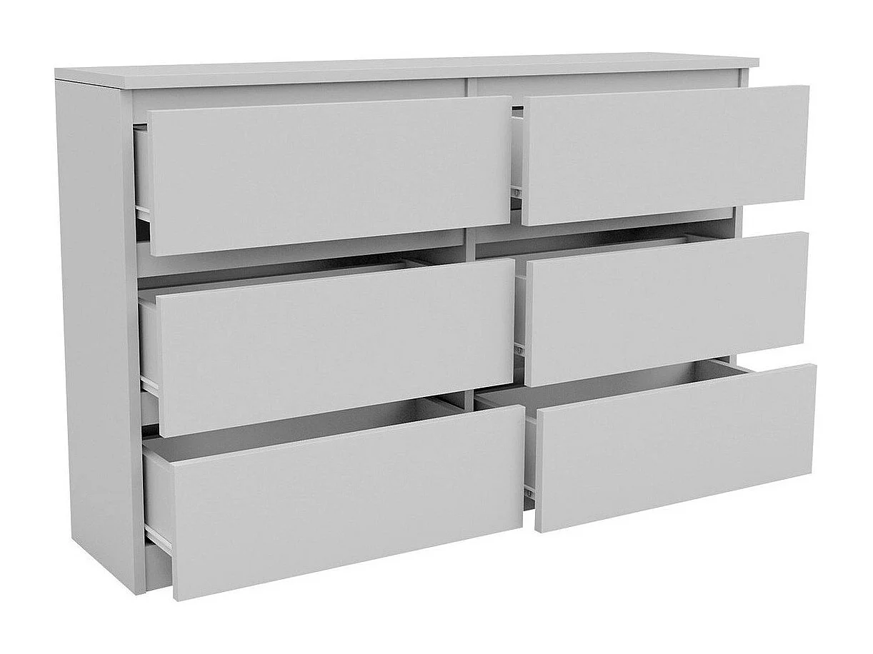 Kommode mit 6 Schubladen - 138x40x77 cm - Sonoma Eiche - Malwa M6 140