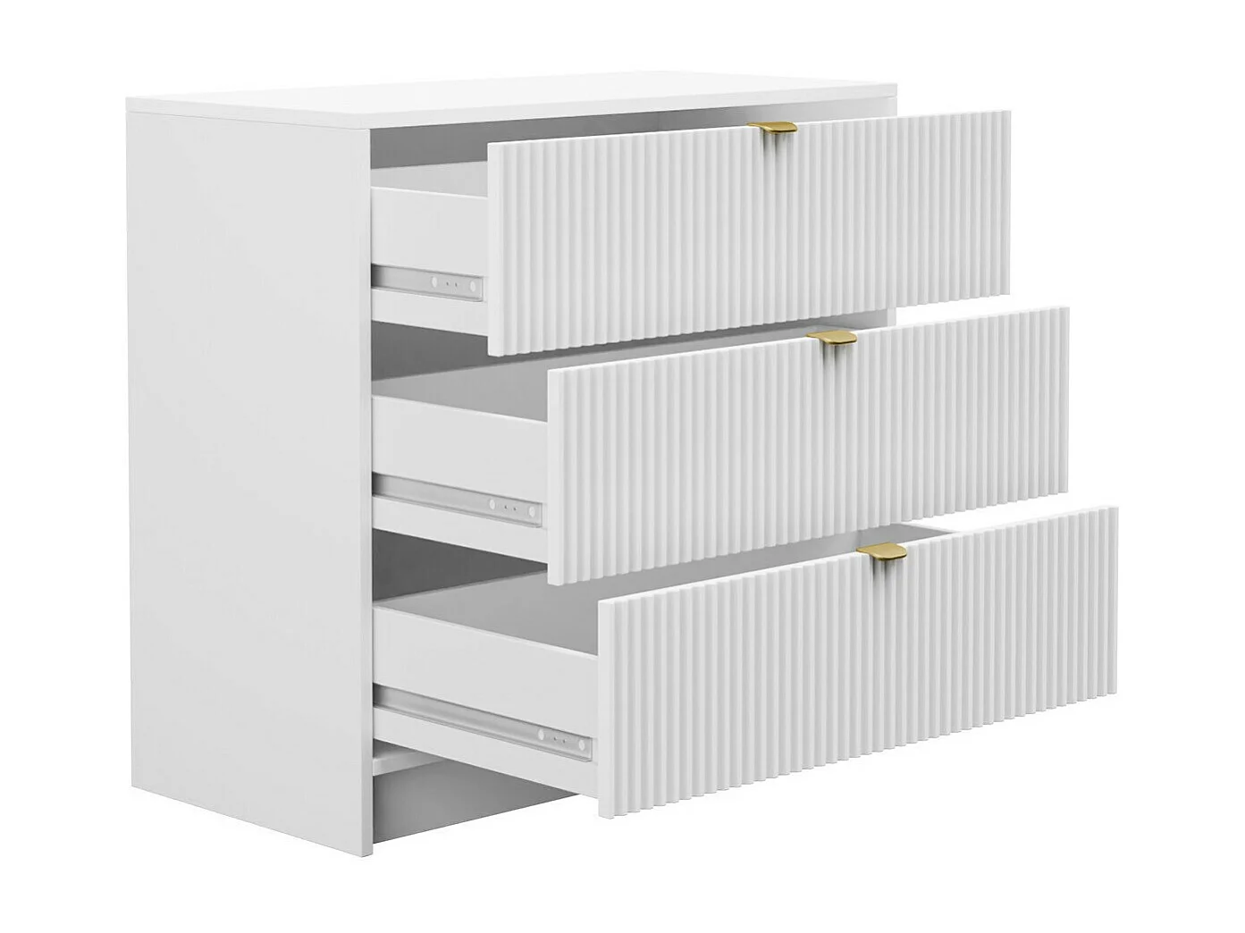 Cómoda Comfivo Larmire 102, Blanco, Con cajones, 75x80x40cm