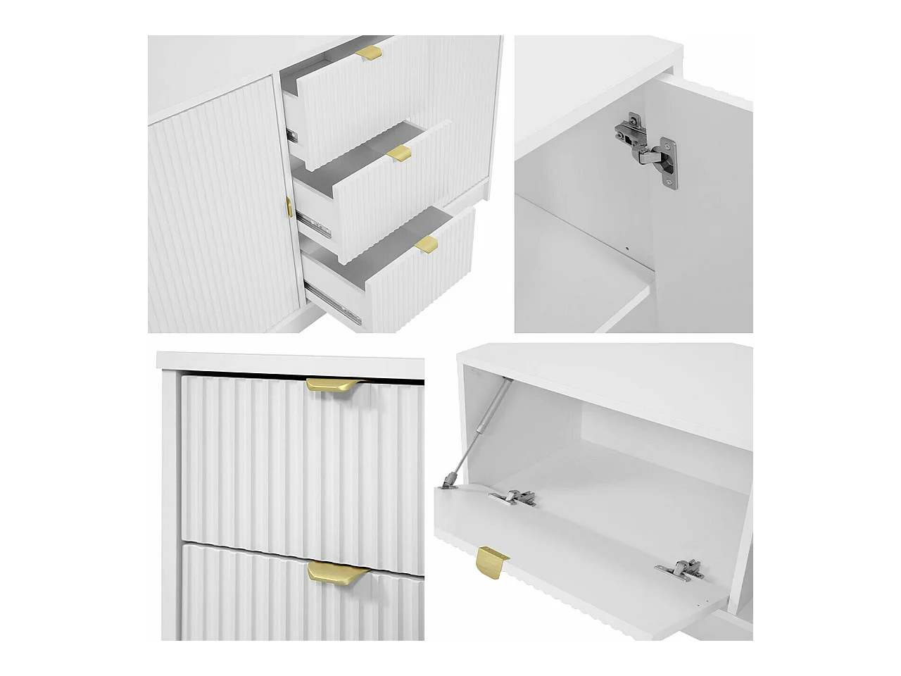 Cómoda Comfivo Larmire 102, Blanco, Con cajones, 75x80x40cm