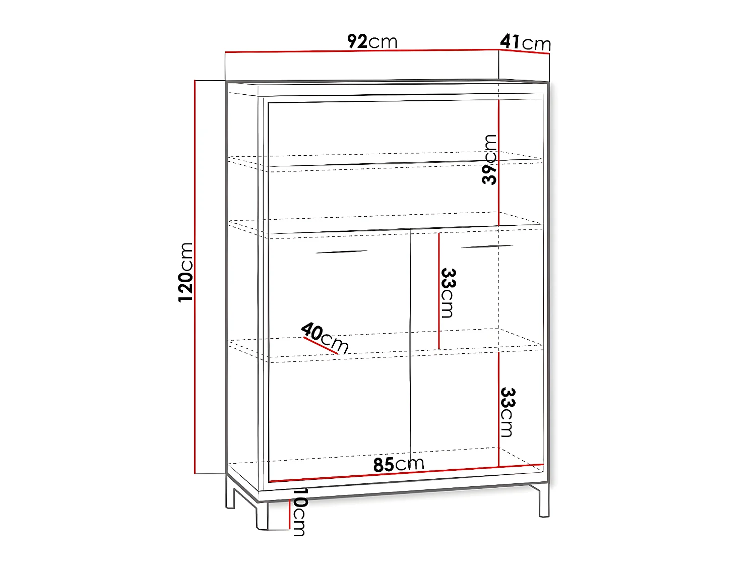 Cómoda Etrmoni 103, Com gavetas e portas, Número de gavetas: 2