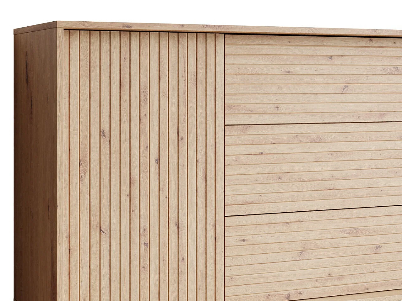 Cómoda Comfivo Romtori 100, Roble Artisan, Con cajones y puertas, 84x120x40cm