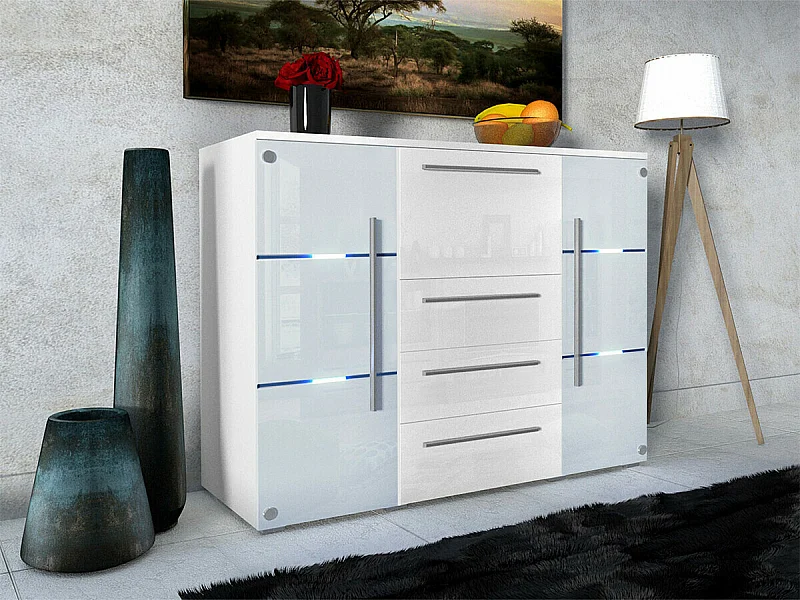 Cómoda Nashville 101, Com gavetas e portas, Número de gavetas: 3