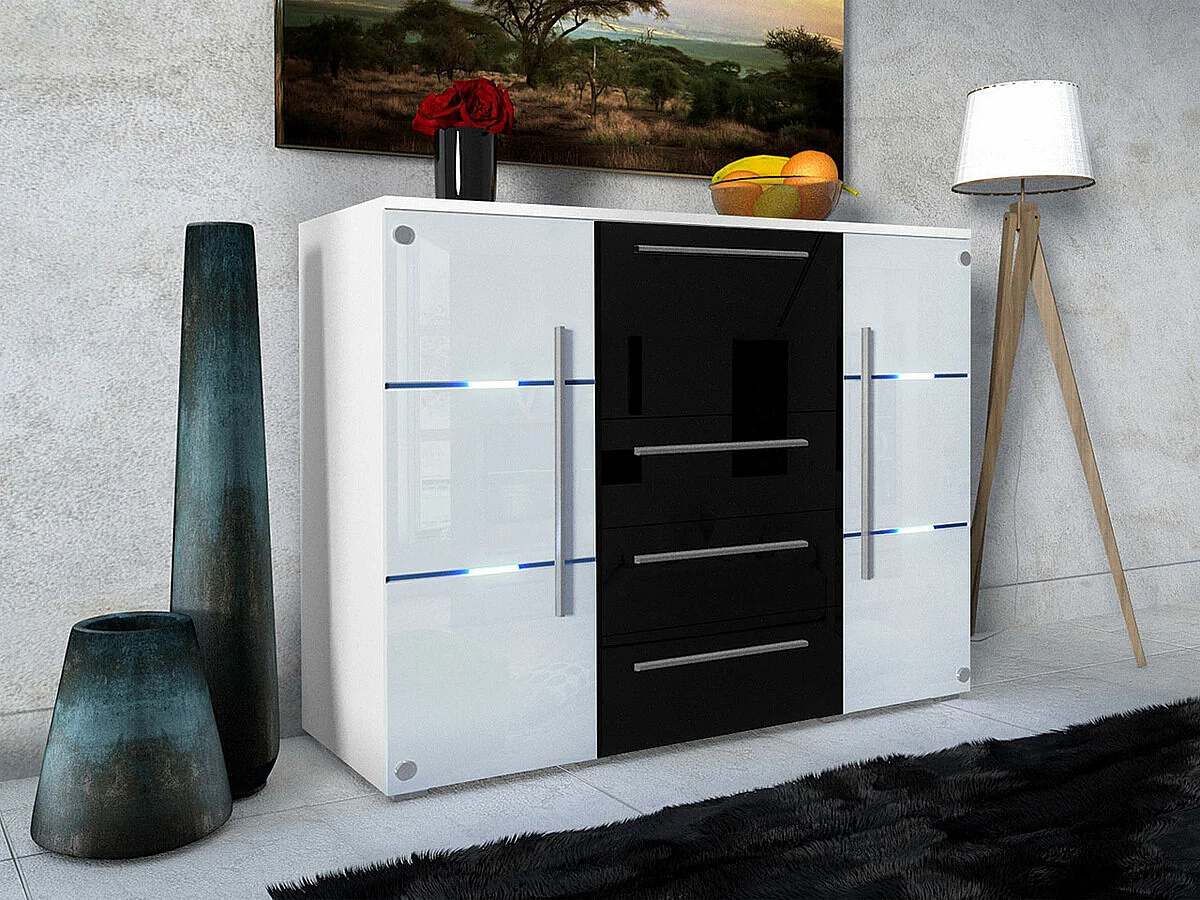 Cómoda Nashville 101, Com gavetas e portas, Número de gavetas: 3