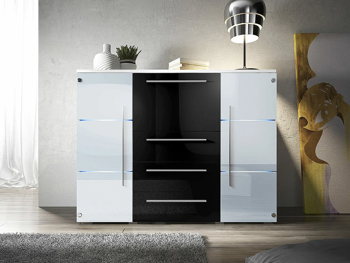 Cómoda Nashville 101, Com gavetas e portas, Número de gavetas: 3