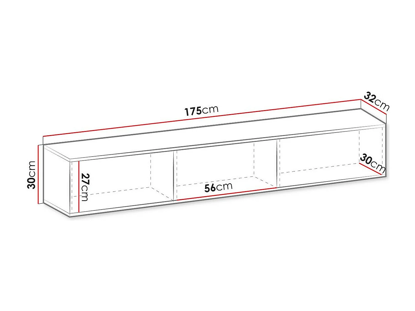 Mueble TV Lima 125, Dorado|Crema, Número de puertas: 3.00, 175x30x32cm