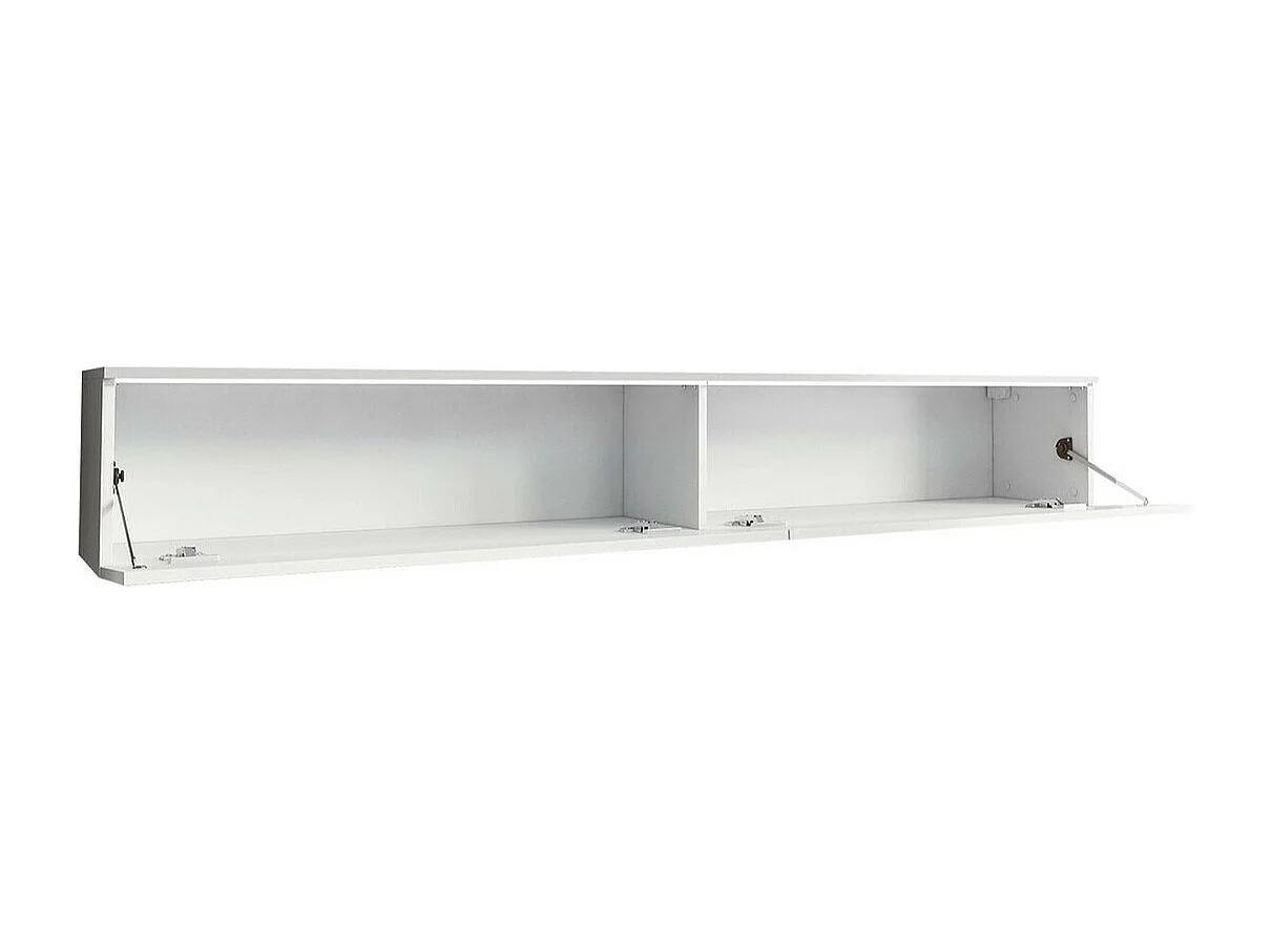 Mueble TV Sarasota 121, Hormigón|Blanco brillante, Número de puertas: 2.00, 180x30x33cm