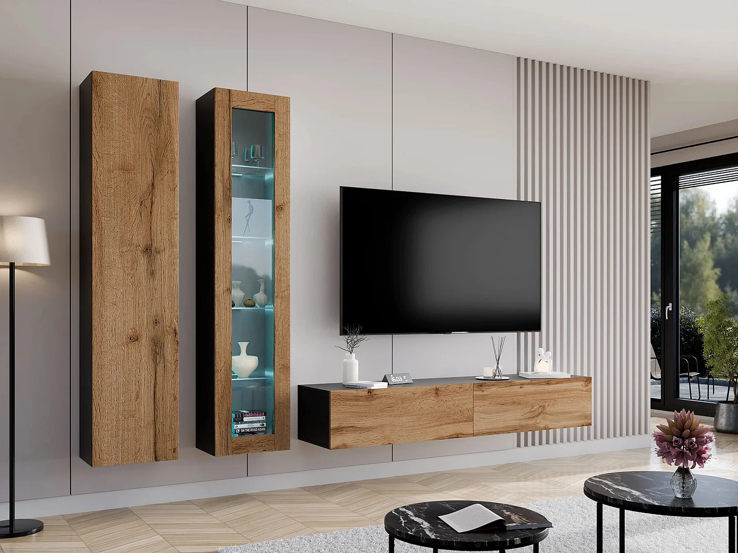 Mesa para TV Charlotte A122, O número de portas: 2, 180x30x40cm