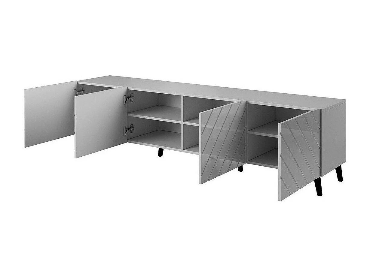 Mesa para TV Charlotte 145, O número de portas: 4, 200x52x42cm