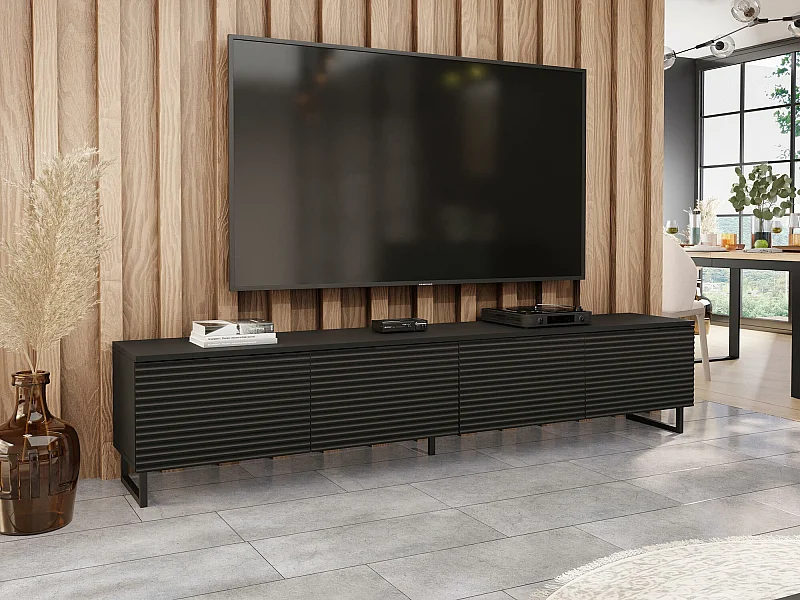 Mueble TV Sarasota M103, Grafito|Negro, 200x40x33cm