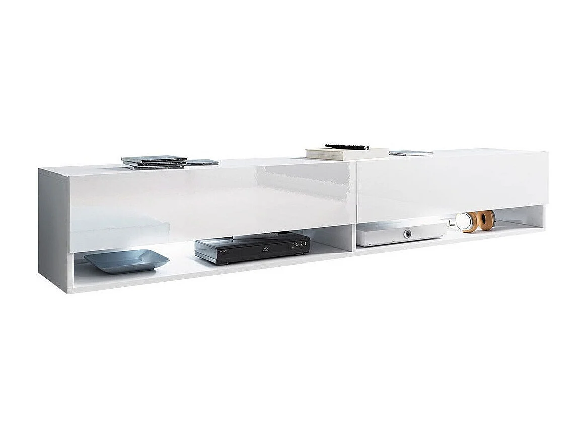 Mueble TV Sarasota 119, Blanco brillante|Blanco, Número de puertas: 2.00, 180x30x33cm