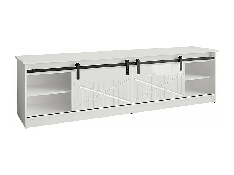 Mueble TV Charlotte 165, Negro|Negro brillante, Número de puertas: 2.00, 200x57x35cm