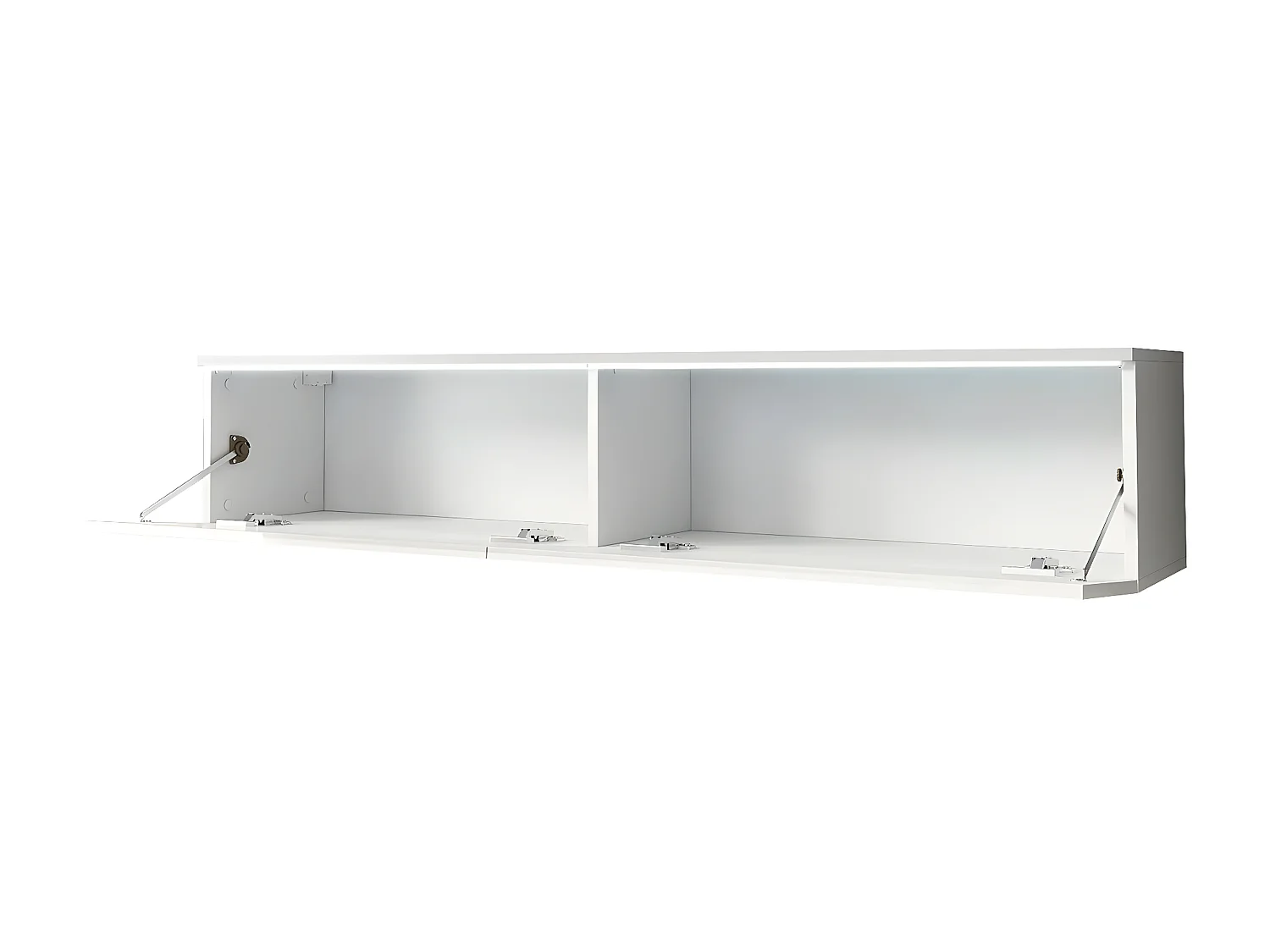 Mueble TV Sarasota 120, Blanco brillante|Blanco, Número de puertas: 2.00, 140x30x33cm