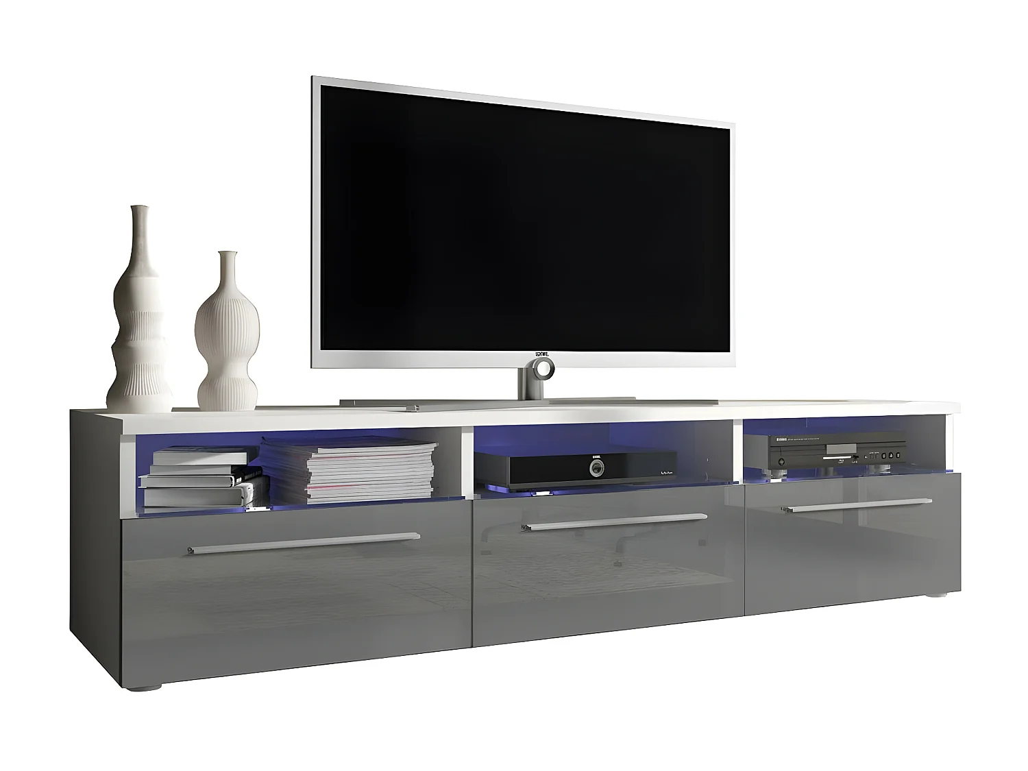 Meuble TV Nashville 100, Le nombre de portes: 3, 150x35x46cm