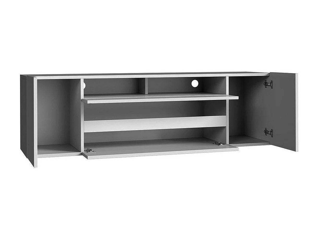 Meuble TV Nashville 114, Chêne wotan, Le nombre de portes: 4, 137x43x33cm