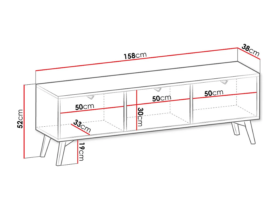 Móvel TV AMBIHOME CHO - Bege, C158xP38xA52cm
