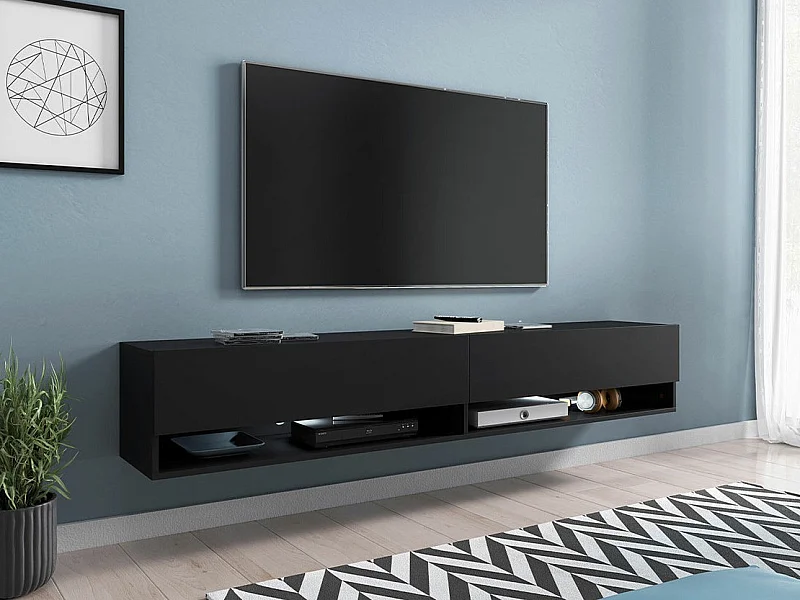 Mueble TV Sarasota 119, Grafito, Número de puertas: 2.00, 180x30x33cm