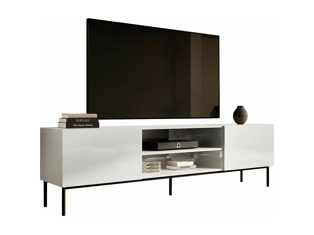 Mesa para TV Charlotte 166, O número de portas: 2, 200x57x40cm