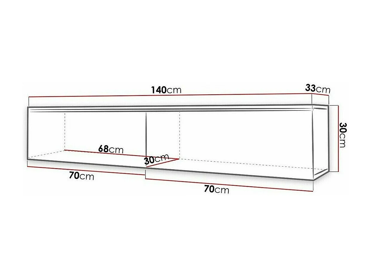 Mesa para TV Sarasota 120, O número de portas: 2, 140x30x33cm