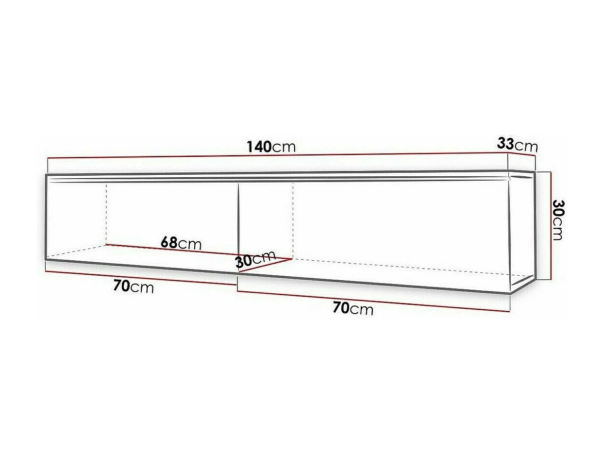 Meuble TV Sarasota 120, Chêne wotan, Le nombre de portes: 2, 140x30x33cm