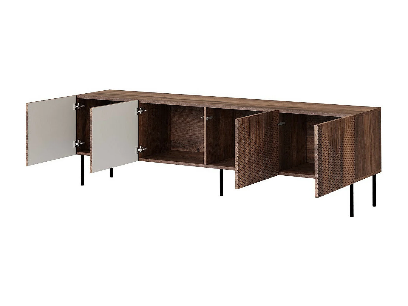 Mueble TV Charlotte L101, Nogal, 191x58x40cm