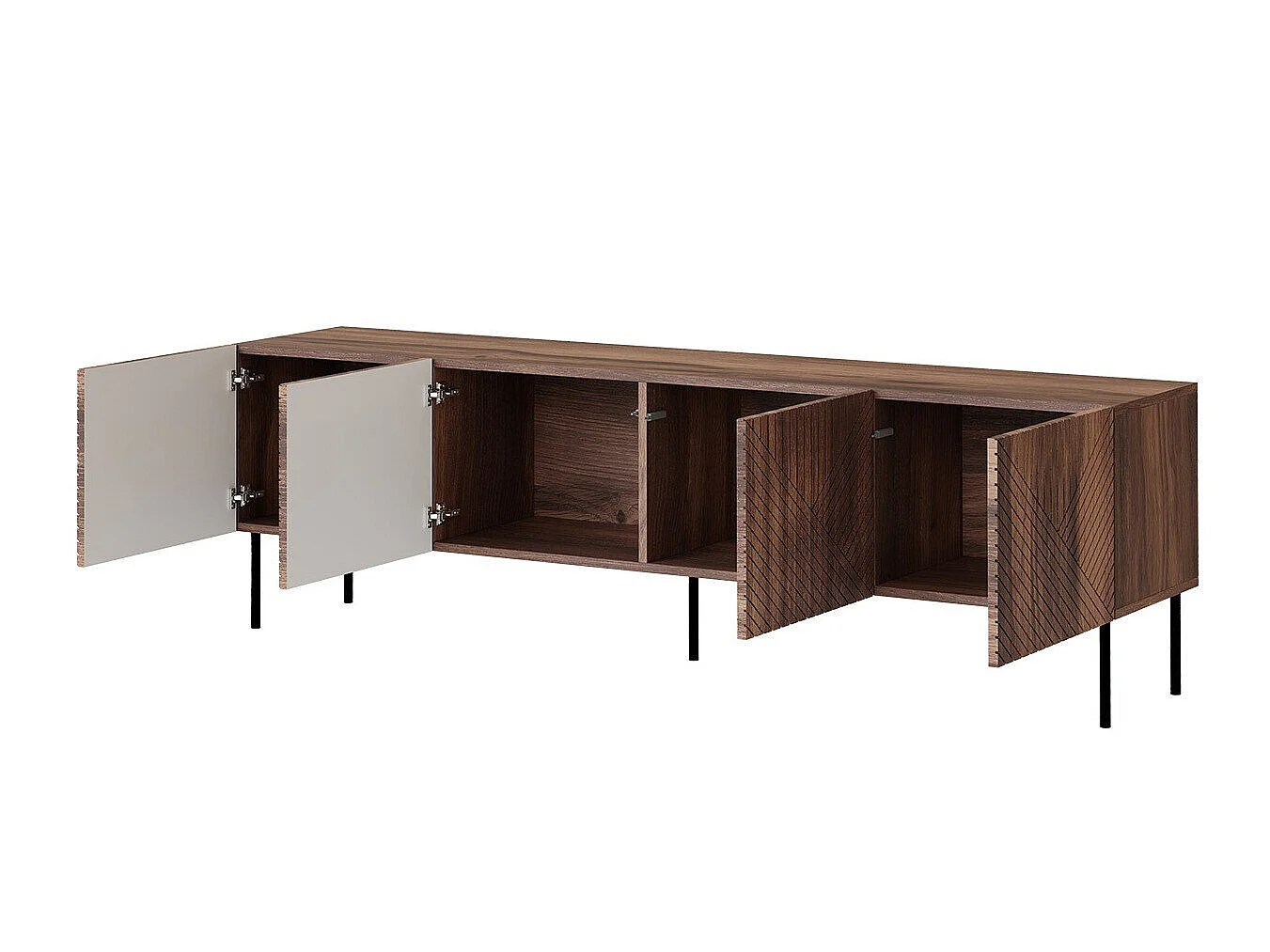 Mueble TV Charlotte L101, Nogal, 191x58x40cm